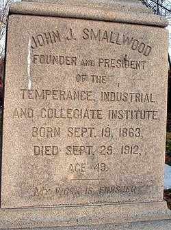 Smallwood gravestone inscription