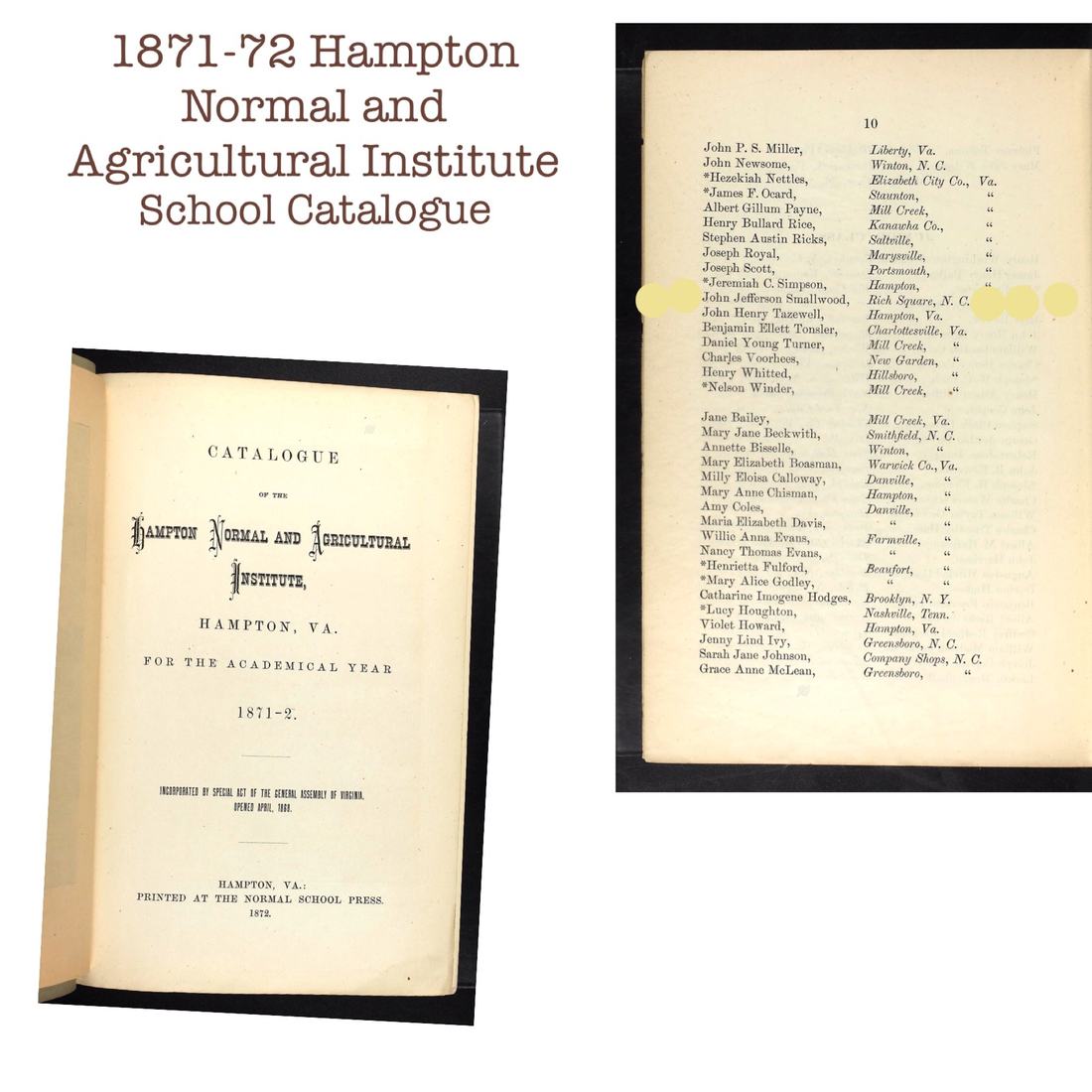 Hampton Institute catalogue