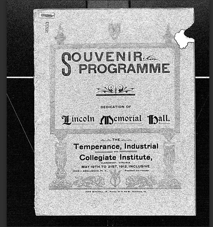 Cover, Souvenir Programme (1912)