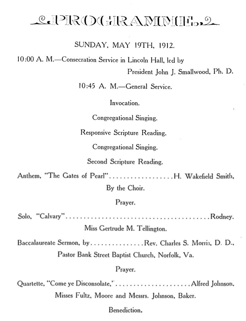 Programme, Sunday May 19th